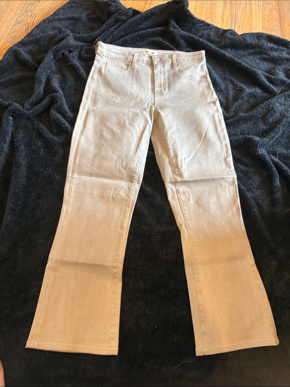 L'AGENCE Beige Flare Jeans — Tailored Wide-Leg